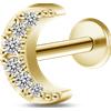 NovaNavel Piercing orecchio/naso luna in oro