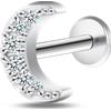 NovaNavel Piercing orecchio/naso luna in argento