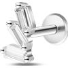 NovaNavel Piercing orecchio/naso tre cristalli in argento