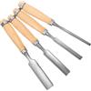 TEHAUX Set Sgorbie per Legno 4 Pezzi Lame da 6/12/18/24 Mm in Acciaio al Carbonio, Utensili la Lavorazione del Legno Controllo Preciso e Finiture Raffinate per Restauro Mobili