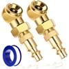 KITUREK 2 mandrini ad aria a sfera chiusi, mandrino portatile per pneumatici NPT da 1/4 con spina rapida standard, ugello manometro per gonfiaggio pneumatici per accessori per compressore d'aria