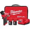 Milwaukee M12 Fuel - Kit avvitatore a percussione a batteria agli ioni di litio da 12 V, 1/4, con 2 batterie, caricabatterie e custodia per attrezzi