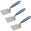 DEWEPRO Set Di 3 Spatole Da Gessatore 80 mm - Acciaio Inox Antiruggine Con Manico In Legno - Spatole Professionali Da 8 cm Per Gesso, Stucchi E Malta - Qualità Affidabile Per Artigiani E Fai-Da-Te