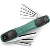 SATA ST09121SJ - Set di 8 chiavi esagonali pieghevoli metriche, 1,5 mm - 8 mm, con struttura in acciaio legato e impugnatura ergonomica a doppio materiale