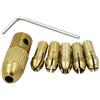 SPORTARC 7 pz/set 2.35-5.05mm Ottone Pinza Mini Mandrino per Motore Elettrico Albero Trapano Metallo Drill Chuck Adattatore 3.17mm