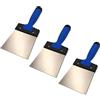 DEWEPRO Set 3 Spatole Per Fughe 140 mm In Acciaio Inox Antiruggine E Resistente Agli Acidi Con Impugnatura Soft Grip Per Cartongesso Piastrelle E Ristrutturazione