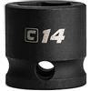 Capri Tools Bussola Stubby Impact da 14 mm, attacco da 3/8, 6 punti, metrico