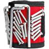 Yvxotrxnk Strong Magnetic Wristband with 15 magnets | Cool Gadgets & Professional Tool for Men | Adjustable Wrist Belt Belt Holds Screws, Nails, Drill Bits, Bulls | Durable Worksite Organizer (Red)