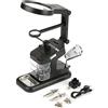 Pongnas Stazione di Saldatura, Supporto per Saldatura in Ferro di Stand di Stazione di USB Electric Salding Iron WorkStation con Clamp/Holder per le Luci a Led 3x/4.5x/25x (BLACK)