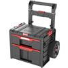 Qbrick System Cassetta Attrezzi Vuota Con Ruote Pro Cart 2.0 Plus Drawer 2 Black Carrello Porta Utensili Con 2 Cassetti Modulabile