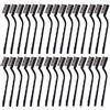 CILEONBE Set di 30 mini spazzole metalliche in acciaio inox con manico curvo per pulire scorie di saldatura e ruggine (argento)