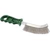 WOLFPACK Spazzola in acciaio inox manico verde 25 cm. Spazzola Rimozione Ossido, Pittura, Lucidatura Metallo.