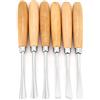 Culnflun 6 Pezzi Scalpello per Legno CRV Scalpello Affilato da Banco in Acciaio CRV Set per la Lavorazione del Legno, Manico in Legno Lucido Strumento per Intaglio di Precisione, 4