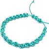 ParticolarModa Bracciale dell'amicizia in corda nylon spirale regolabile verde acqua