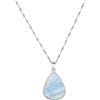 GIOAS Collana con cordolo ritorto da 1,5 mm in argento sterling 925 con ciondolo in opale blu Gioielli per donna/uomo