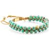 Generic Bracciale turchese Bracciale con perline Bracciale doppio braccialetto con perline da 6 mm intrecciate da donna e uomo in acciaio inossidabile