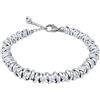 ParticolarModa Bracciale Donna nodini anelli intrecciati 6 mm 19-22 cm Argentato