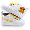LulluLab Scarpine Neonato personalizzate con nome, primi passi, ottima idea regalo. (Simba 0-3 mesi)