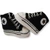 C'era una volta un filo Scarpette tipoconverse Vari Colori Bimbo Bimba. Fatte a Mano ad Uncinetto in Lana Merinos. Neonato 0-3 Mesi. Bootie Handmade (Nero)