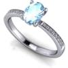 Arte Oro Gioielli Anello oro bianco 18Karati 750 impreziosito da un' Acquamarina 0.73ct AAA e diamanti taglio brillante 0.11ct totale con certificato di garanzia gemmologica
