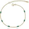 Meissa Bracciale Donna Argento 925 Bracciale tennis da donna Placcato oro Regolabile Bracciale amicizia alla moda Regalo di nozze, Oro (pietra verde)