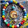 Handmade Collana dipinta a mano con ciondolo chiama-angeli