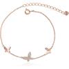 Meissa Farfalla Bracciale Link Argento Sterling Cubic Zirconia Catena d'oro Placcato oro rosa Bracciale Compleanno Gioielli Regalo per le Donne, Oro rosa