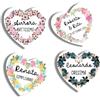 Handmade Bigliettini Personalizzati per Bomboniere, Set da 15, 5x5 cm | Cuori e Cornici Floreali, Per Compleanno, Battesimo, Comunione, Per Cresima, Nozze e Anniversario, Segnaposto