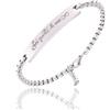 Handmade Bracciale in acciaio con terghetta con INCISIONE INCLUSA con nome frase dedica. Possibilità di aggiungere cofanetto in polistirolo personalizzabile
