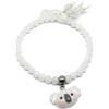 Handmade Bracciale elastico con cristalli bianchi e musetto koala
