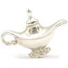Segni d'Argento® Ciondolo Lampada di Aladino in Argento 925 massiccio. Catenina in Ag 925 inclusa. Scolpito e rifinito a mano da laboratorio artigiano orafo italiano.