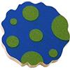 Elisaspuzzles Spilla in legno fiore azzurro e pois