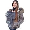 BabyMonkey Cover babywearing autunno e inverno, cover per portare, copertura per marsupio impermeabile Baby monkey (Grigio Flora)