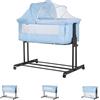 Chipolino co-sleeper 2 in 1 Zen playpen zanzariera materasso ruote freno, colori:blu