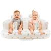 EKEPE Seggiolino gonfiabile per bambini gemelli dai 3 mesi in su, sedia da pavimento gonfiabile side-by-side, per sedersi, con pompa ad aria integrata, seggiolone gonfiabile per neonati - Twins Bear