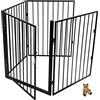 HUOLE Barriera per Cani-Bambini Box Cani Grata Pieghevole Cancelletto di Sicurezza Barriera Protettiva per Bambini, Camino, Cani, Animali, Stufa,- 4 elementi, 4 pezzi