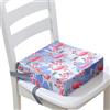 Surwin Rialzo da Sedia per Bambini, Rialzo Sedia Bambini Cuscino Rialzo Cuscino per Sedia Seggiolino Regolabile con 2 Cinghie per Sedia da Pranzo -Fenicottero 3D (Blu,32x32x8cm)