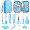 Cutties and Giggles Kit per la cura del bambino e la cura della casa, 12 pezzi, set di sicurezza per neonati con spazzola per capelli, pettine, tagliaunghie e altro ancora, per neonati e bambini (blu)