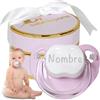 BebeDeParis Ciuccio per Bambini Personalizzato con Nome | Regalo Neonato Maschio Femmina 0/6 Mesi | Scatola Personalizzata | Senza BPA (Suchetti | Rosa) | BebeDeParis