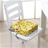 Chickwin Cuscino Rialzo Sedia per Bambini, Alzatina Riduttore Sedia Bambini da Tavolo 4-12 Anni Smontabile Regolabile Seggiolino con 2 Cinghie di Sicurezza (Escavatore 4,40 * 40 * 10cm)