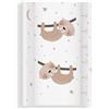 regalik Materassino fasciatoio 70x47 cm, bianco con bradipi - lavabile e morbido, bordi sagomati per sicurezza - cuscino fasciatoio per cassettiera - materassino cambio neonato con imbottitura comfort