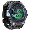 TEKMAGIC Orologio Sportivo Robusto Impermeabile 10 Atmosferica per Subacqueo e Nuoto con Sveglia, Timer, Cronometro, Doppio Orario, Calendario, Retroilluminazione, Formato 12 o 24 Ore