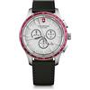 Victorinox Orologio Uomo Alliance Sport Chronograph Ø 44 mm, Swiss Made, Quarzo Analogico, Impermeabile fino a 100 m, Cinturino in Pelle, Nero/Bianco