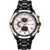 Curren 8023 Orologio da polso sportivo da uomo, impermeabile, in acciaio inox, al quarzo, Oro Rosa Nero Bianco