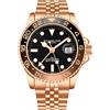 Stuhrling Original Stührling Orologio da uomo Original con movimento GMT e bracciale Jubilee in acciaio inossidabile, al quarzo, doppio fuso orario, regolazione rapida, data con corona a vite