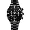 YONY Orologio da Uomo alla Moda in Acciaio Inossidabile Orologio da Polso al Quarzo con Calendario di Lusso Orologio da Uomo Orologio da Uomo-Argento Nero