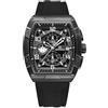 NAVIFORCE Orologio cronografo impermeabile sportivo rettangolare da uomo, con data automatica, orologi al quarzo da polso per donna, cinturino in silicone colorato, Nero e bianco, Cinturino
