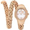 Just Cavalli Signature Snake Twined - Orologio da polso da donna al quarzo Moda bracciale e cassa in Acciaio INOX di colore Oro display analogico bianco - JC1L305M0045