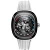 Nubeo Orologio automatico da uomo Tri-Star Orbit 46mm in edizione limitata con cinturino in gomma NB-6116, Sportivo