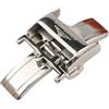 ROUHO Cerniera Orologio a Doppio Pulsante Cerniera Pieghevole Cinturino Orologio per Longines Master Conquest Elegant L2 L4-Argento 14mm